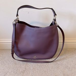 Purple Coach Bag with Handle + Dust Bag